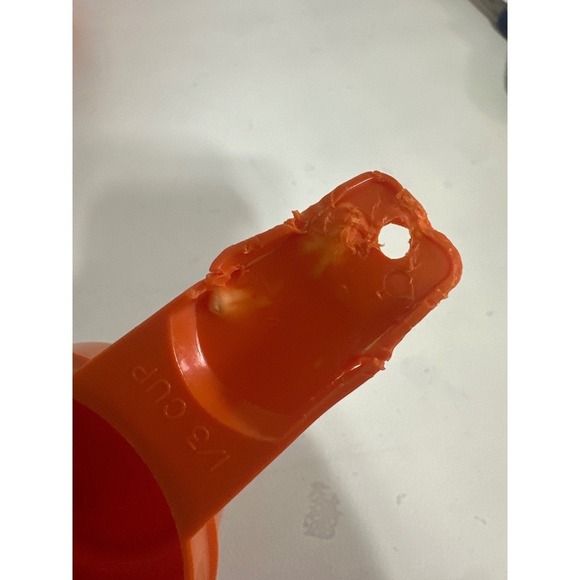 Vintage Tupperware Measuring Cups Set 6 Piece Orange Retro - Picture 3 of 7